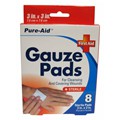 Pure-Aid Gauze Pads Sterile 3 in x 3 in 8 Counts